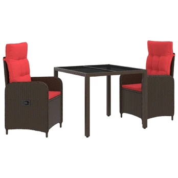Lauko valgomojo komplektas 3 pcs poliratanas