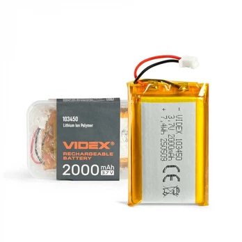 Įkraunama VIDEX ličio polimerų baterija 2000mAh, VLF-B103450-20