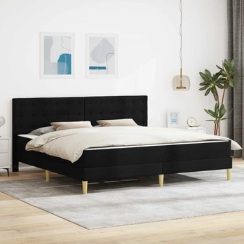 Lovos rėmas su čiužiniu Juodas 180 x 200 cm audinys