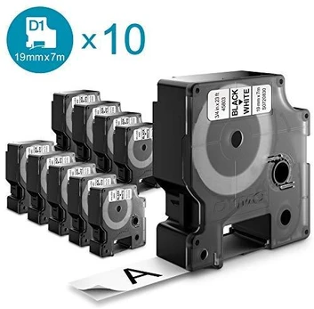 DYMO D1 Polyesterband Vorteilspack 19mmx7m schwz->wß 10St