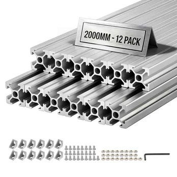 12 vnt. 2020 aliuminio ekstruzijos profilis 2000 mm