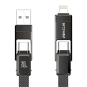 Blitzwolf BW-HDC7 4-in-1 USB+C+Lightning cable 240W 1.2m (black) kaina