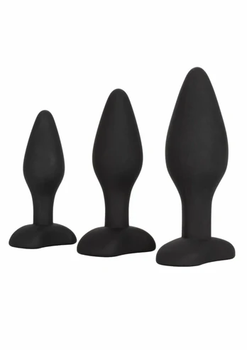 CalExotics Silicone Anal Exerciser Kit 3-Piece Graduated Set Black
