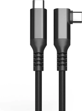 Fuj:tech USB-C 90° - USB-C -kaapeli, 1 m, musta