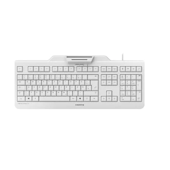 Klaviatūra CHERRY SECURE BOARD 1.0 integr. SmartCard / NFC / RF-Terminal, DE-išdėstymas, hellgrau