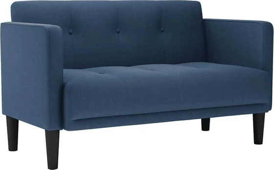 Dvivietė sofa, mėlyna, 111 cm, audinys