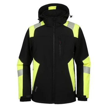 Striukė Softshell Astra, juoda/geltona 5XL, Pesso