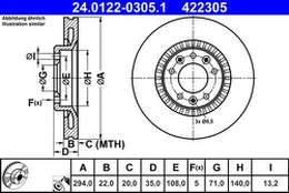ATE 24.0122-0305.1 Brake Disc