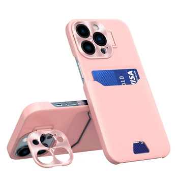 Dėklas Leather Stand Case iPhone 14 Pro Max Rožinis
