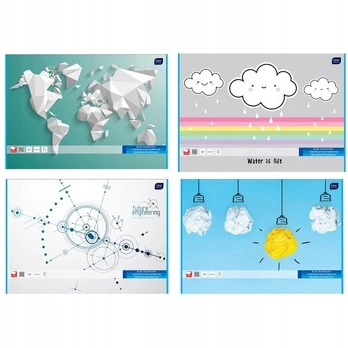 Techninis mokyklinis bloknotas A4, baltas, 10 lapų, A4