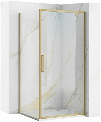 Dušo kabina REA Rapid Swing, Brushed Gold, 90x90 cm