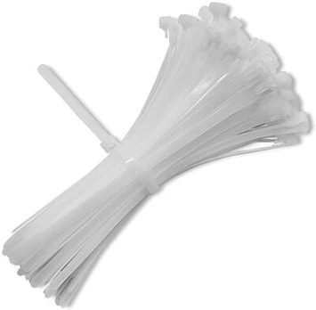 Kabelių dėtuvė Qoltec Reusable Self-Locking Cable Ties, 300 x 7.2 mm, 100 vnt., balta