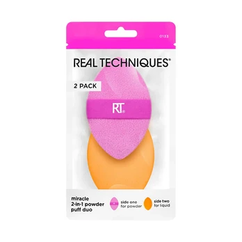 Real Techniques Miracle 2-In-1 Powder Puff 2vnt Moterims Aplikatorius