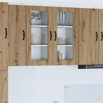 Virtuvės sieninė spintelė su lentyna 2 pcs Amatininkų ąžuolas