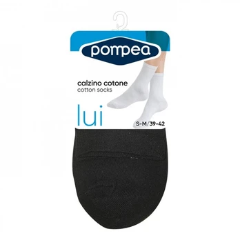 POMPEA CALZINO COTONE NERO kojinės