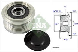 INA 535 0228 10 Freewheel alternator pulley kaina
