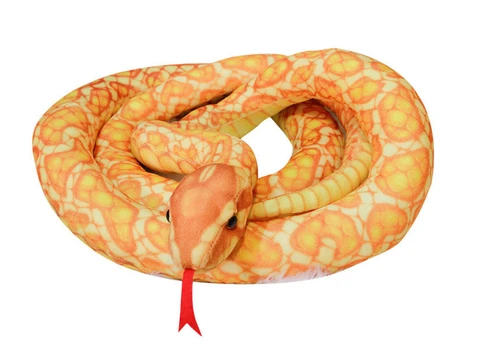 Lean Toys Plush Golden Snake Mascot 110 cm