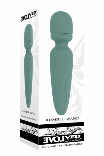 EVOLVED RUMBLE WAND - Powerful Silicone Wand, Waterproof, USB Rechargeable