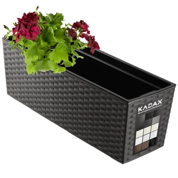 Vazono balkono dėžutė + įdėklas 19x56cm Grafitas