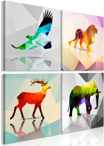 Artgeist Paveikslas - Colourful Animals (4 Parts)