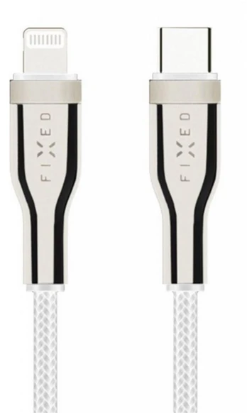 FIXED Braided Cable USB-C/Lightning, 1,2m, White
