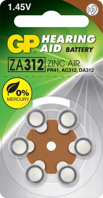 Elementai GP GPPBZZ31F000, ZA312/PR41, 1.45 V, 6 vnt.