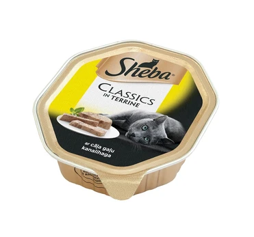 Konservuotas ėdalas katėms „SHEBA“, su vištiena, 85g