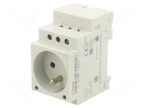 Module: power socket | 230VAC | 16A | for DIN rail mounting