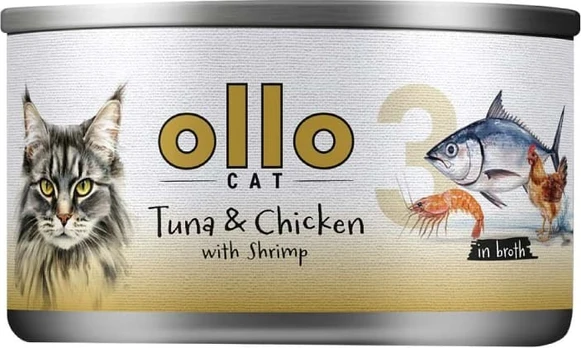 Ollo Tuna & Chicken with Shrimp in Broth Nr 3 70g