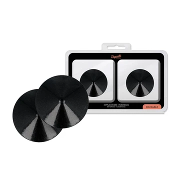 Coquette Chic Desire Elegant Black Metal Nipple Covers - Reusable Circles