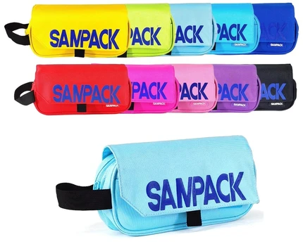 Penalas SAMPACK, 210x105 mm, su 2-iem skyriais, žalios sp.