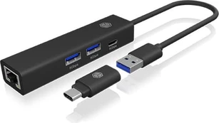 HUB USB Icy Box Hub IB-HUB1439-LAN 4w1 HUB, 1x USB-C, 2xUSB-A, 1x LAN