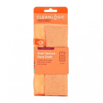 Cleanlogic Veido šluostė Sensitive Skin Dual-Texture Face Cloth Coral