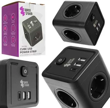 Spacetronik Listwa zasilająca 4xAC 2xUSB 1xUSB-C SPS-C03B