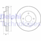Stabdžių diskas DELPHI BG4742C kaina