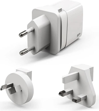Silicon Power travel adapter USB/USB-C QM16 20W, white