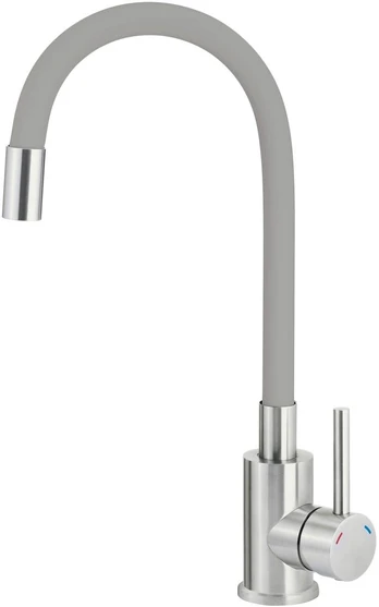 Kitchen faucet with bent spout