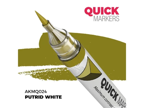 AK Interactive QUICK markeris Putrid White miniatiūrų dažymui