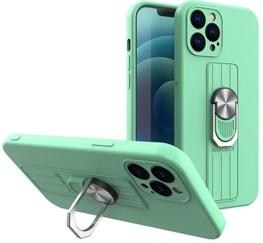 Hurtel Ring silikoninis dėklas skirtas iPhone 12 mini, mėtų