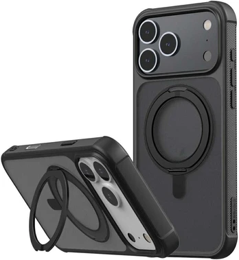 Dėklas Araree Duple M Stand MagSafe do iPhone 17 Pro Max juoda