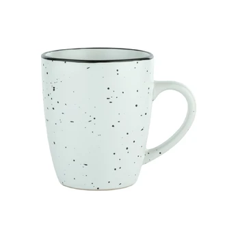 Puodelis ILAJA SPECKLE, baltos sp., 330 ml