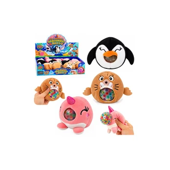 Lean Toys Sensorinis pliušinis žaislas su vandens karoliukais, 6 × 6 cm