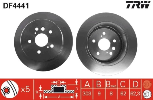 TRW DF4441 Brake Disc