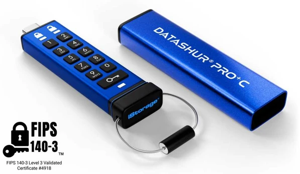 Pendrive iStorage datAshur PRO+C 512GB Mėlyna (IS-FL-DA3C-256-512)