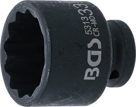 Galvutė smūginė | 12 kampų | 12,5 mm (1/2") | 33 mm (5313)