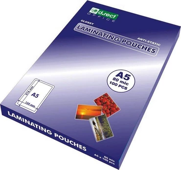 Laminavimo vokeliai A5 80mic 100vnt 008637 LEVIATAN