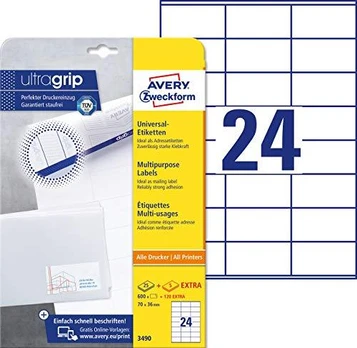 Avery Zweckform Lipnios etiketės 70 x 36 mm (3490)