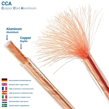 Deleycon Garsiakalbių kabelis 10m 2x2.5mm² Cca, skaidrus