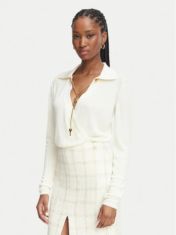 Elisabetta Franchi Glaustinukė BK-03S-66E2-V440 Kreminė Regular Fit