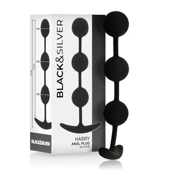 BLACK&SILVER Harry analiniai karoliukai, 14 cm